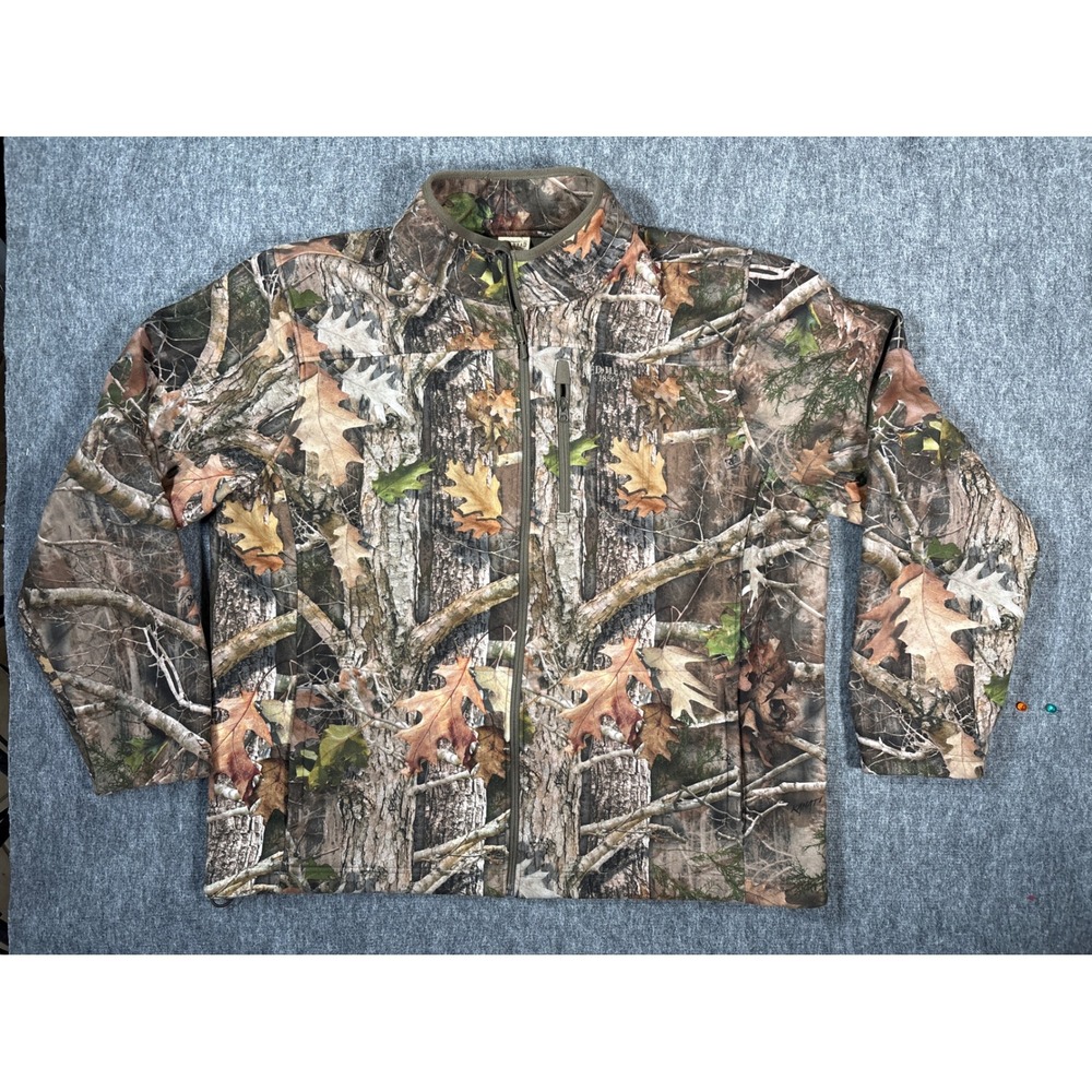 RedHead Mens 2XL Kanati Camo Full Zip Fleece Jacket‎ Hunting Fishing Brown Green